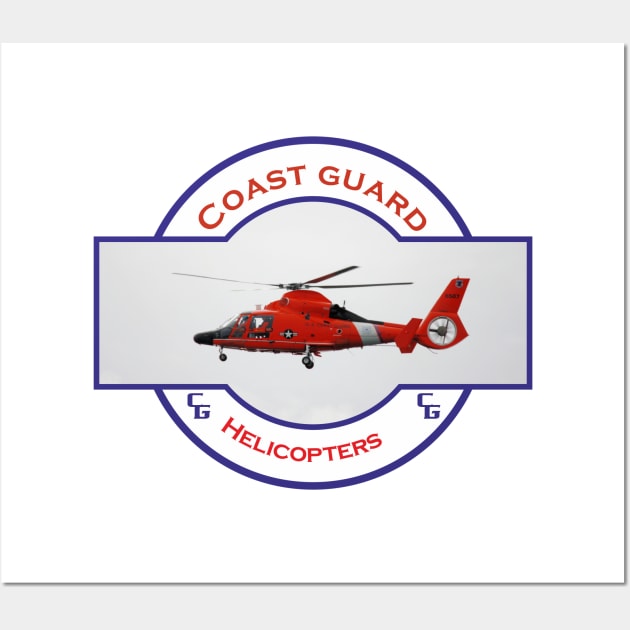 US Coastguard search and rescue Helicopter, Wall Art by AJ techDesigns